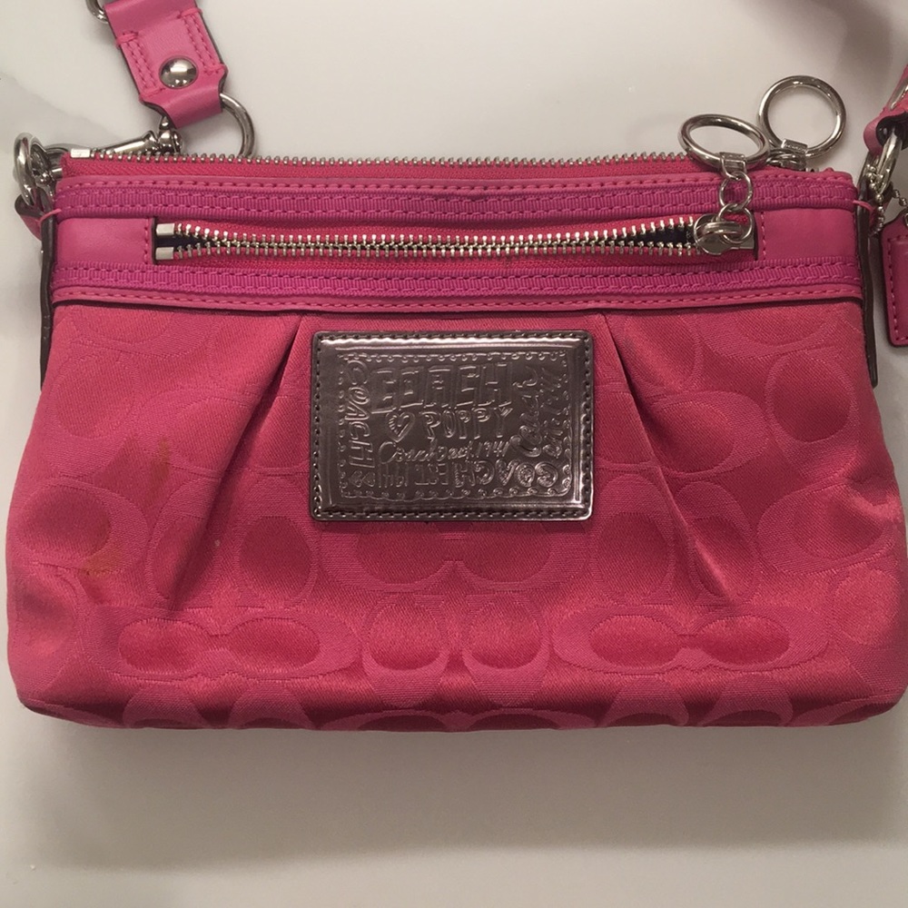 Pink Coach crossbody bag